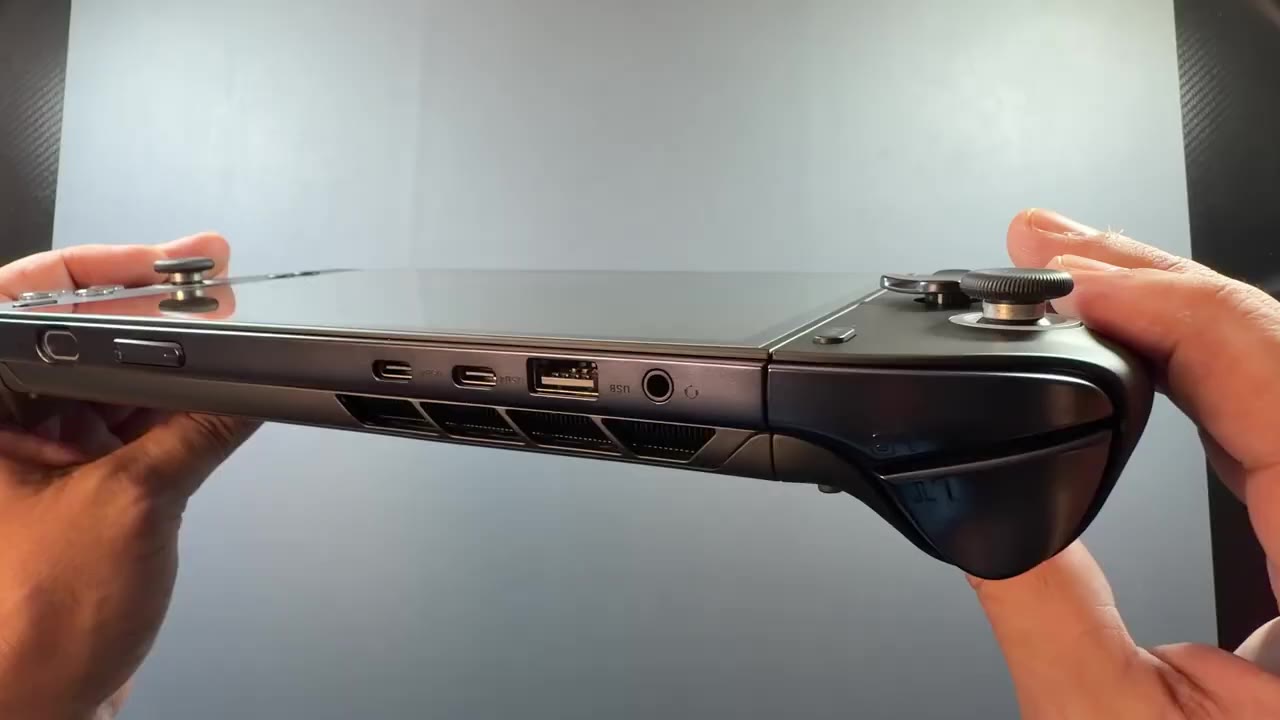 Top edge of the OneXPlayer 3 showing ports and buttons
